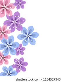 Vector background with pastel flowers. EPS 10. 