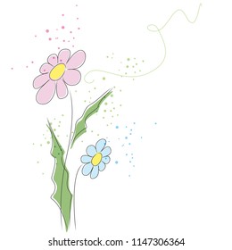 Vector background with pastel flowers. EPS 10. 