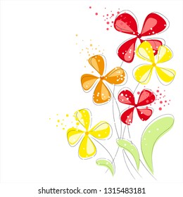 Vector background with pastel flowers. EPS 10. 