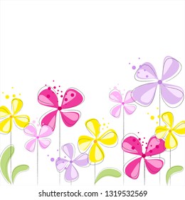Vector background with pastel flowers. EPS 10. 