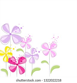 Vector background with pastel flowers. EPS 10. 