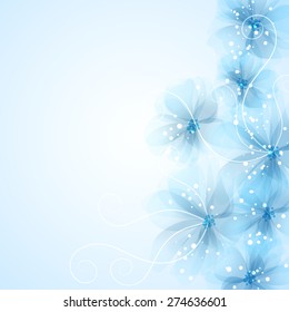Vector background with pastel flowers. EPS 10. Contains transparent objects.