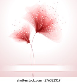 Vector background with pastel flowers. EPS 10. Contains transparent objects.