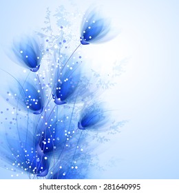 Vector background with pastel flowers. EPS 10. Contains transparent objects.