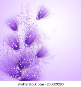 Vector background with pastel flowers. EPS 10. Contains transparent objects.