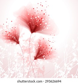 Vector background with pastel flowers. EPS 10. Contains transparent objects.