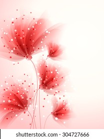Vector background with pastel flowers. EPS 10. Contains transparent objects.