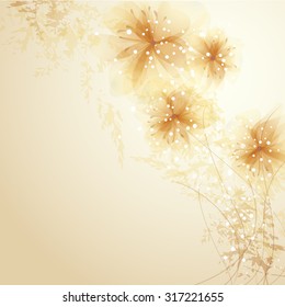 Vector background with pastel flowers. EPS 10. Contains transparent objects.