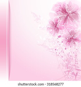 Vector background with pastel flowers. EPS 10. Contains transparent objects. 