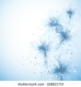 Vector background with pastel flowers. EPS 10. Contains transparent objects.