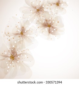 Fondo vectorial con flores pastel. EPS 10. Contiene objetos transparentes.