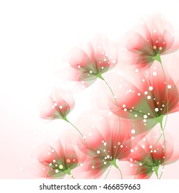 Vector background with pastel flowers. EPS 10. Contains transparent objects.