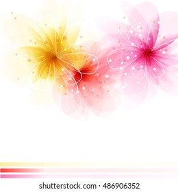 Fondo vectorial con flores pastel. EPS 10. Contiene objetos transparentes.