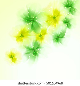 Vector background with pastel flowers. EPS 10. Contains transparent objects.
