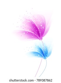 Vector background with pastel flowers. EPS 10. Contains transparent objects.