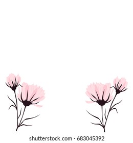 Vector background with pastel flowers illustration 