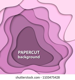 Vector background with pastel lavender, lilac color paper cut shapes. 3D abstract paper art style, design layout for business presentations, flyers, posters, prints, decoration, cards,