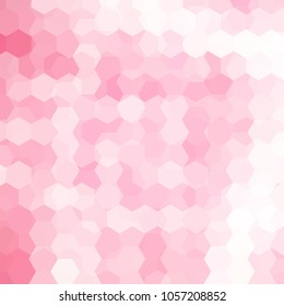 Vector background with pastel pink, white hexagons. Can be used in cover design, book design, website background. Vector illustration