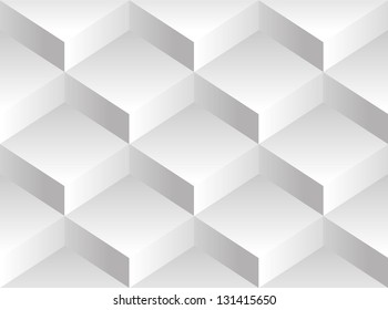 Vector Background Pattern Consisting Of A White Square Of Volume Blocks Stacked On One Another