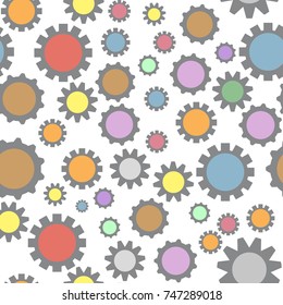 Vector background pattern with different gear.