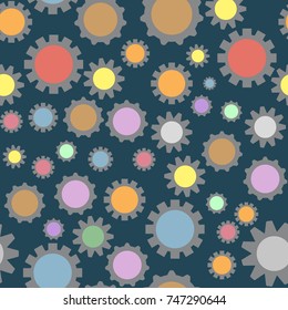 Vector background pattern with different gear.