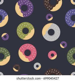 Vector background pattern with donuts.