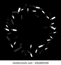 Vector Background Pattern. Element of design. Color pencils on a black  background
