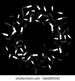 Vector Background Pattern. Element of design. Color pencils on a black  background