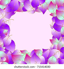 Vector Background Pattern. Element of design. Colored leaves on a pink background