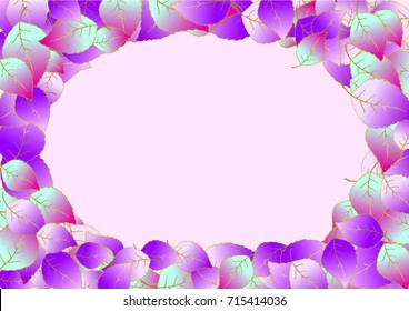 Vector Background Pattern. Element of design. Colored leaves on a pink background