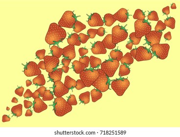 Vector Background Pattern. Element of design. Strawberries on a yellow background