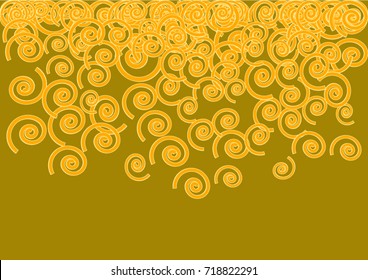 Vector Background Pattern. Element of design. Orange spirals on a brown background