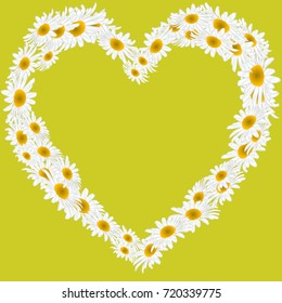 Vector Background Pattern. Element of design. Chamomile on a yellow background