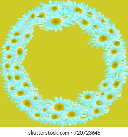 Vector Background Pattern. Element of design. Chamomile on a yellow background