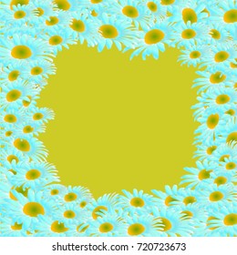 Vector Background Pattern. Element of design. Chamomile on a yellow background