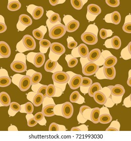 Vector Background Pattern. Element of design. Orange bells on a brown background