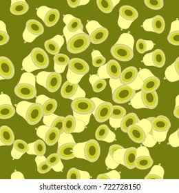 Vector Background Pattern. Element of design. Yellow bells on a green background