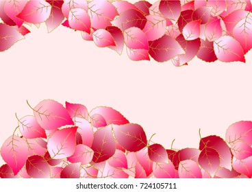 Vector Background Pattern. Element of design. Colored leaves on a pink background