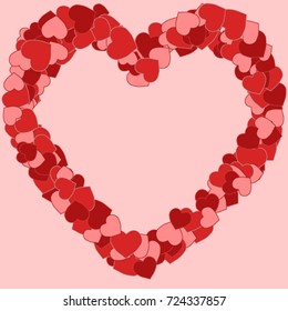 Vector Background Pattern. Element of design. Colored hearts on a pink background