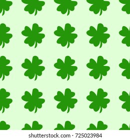 Vector Background Pattern. Element of design. Clover leaves on a green background
