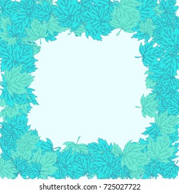 Vector Background Pattern. Element of design. Colored leaves on a blue background