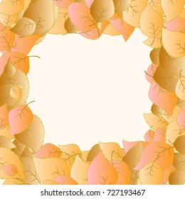 Vector Background Pattern. Element of design. Colored leaves on a Orange background