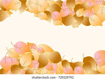 Vector Background Pattern. Element of design. Colored leaves on a Orange background