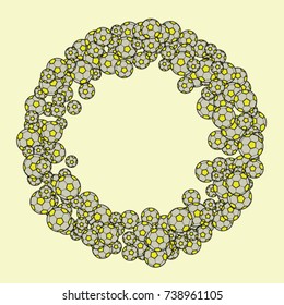 Vector Background Pattern. Element of design. Colored balls on a yellow background