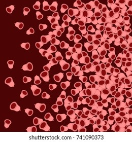 Vector Background Pattern. Element of design. Pink bells on a red background