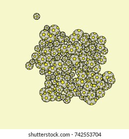Vector Background Pattern. Element of design. Colored balls on a yellow background