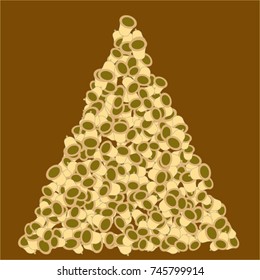 Vector Background Pattern. Element of design. Yellow bells on a gold background