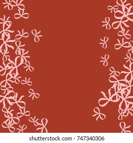 Vector Background Pattern. Element of design. Pink bows on a red background