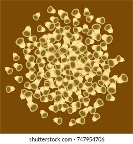 Vector Background Pattern. Element of design. Yellow bells on a gold background