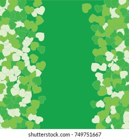 Vector Background Pattern. Element of design. Colored hearts on a green background